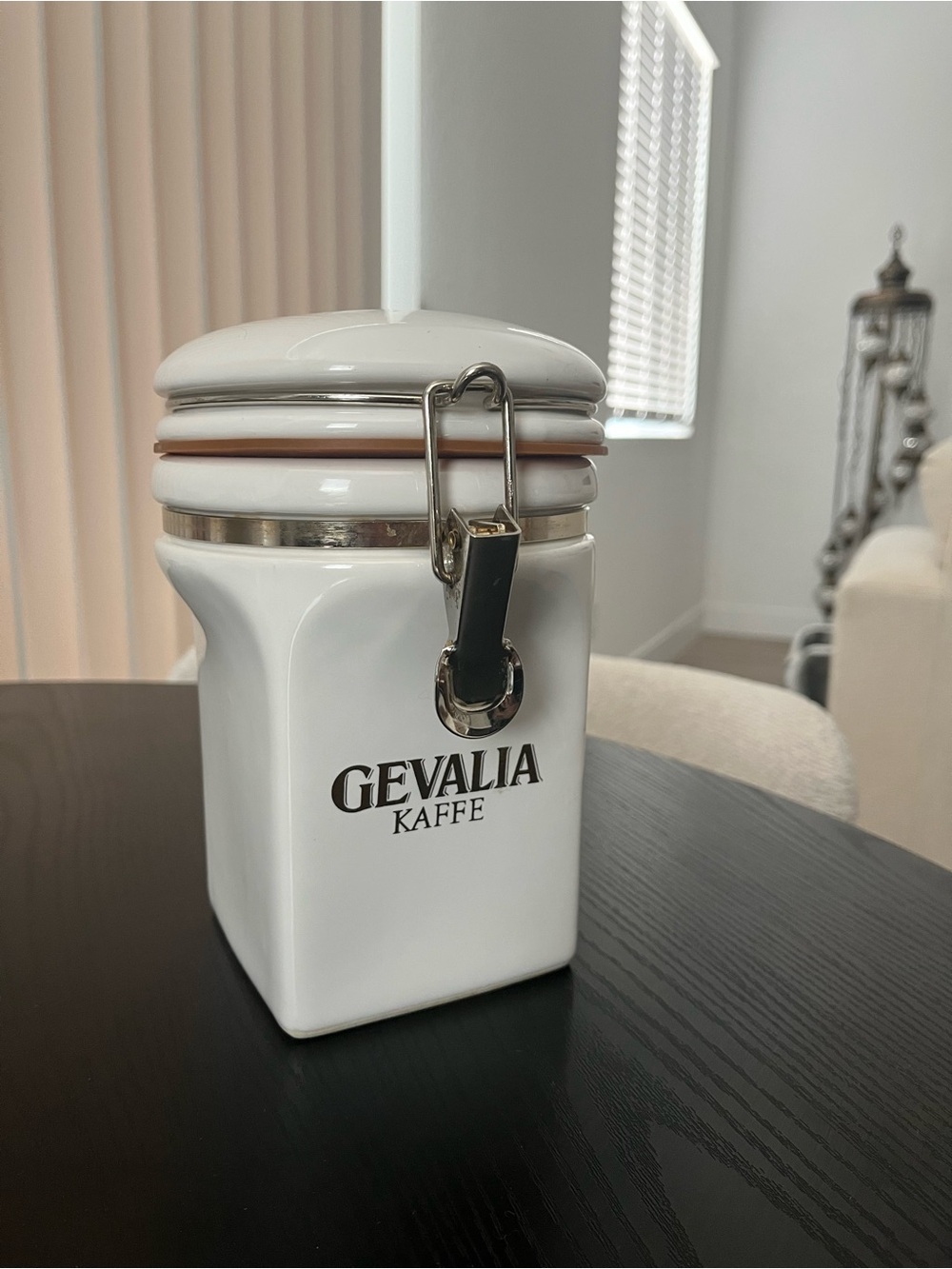Gevalia Kaffe White Ceramic Coffee Canister